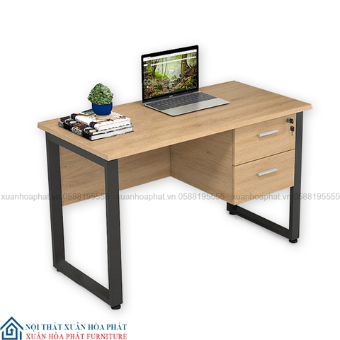 Bàn Làm Việc Chân Sắt Có Hộc Tủ Treo BUH_01
