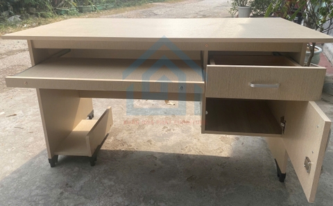 Bàn Làm Việc Fami 1m4 Có Bàn Phím Hộc Treo Gỗ Melamin BGH_03
