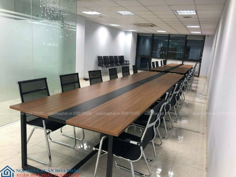 Bàn Phòng Họp Chân Sắt Đen Mặt Gỗ Công Nghiệp BHĐ_240