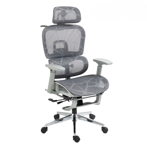 Ghế Xoay Văn Phòng, Ghế CTH, Ghế Làm Việc Có gác Chân LM186A Màu Ghi