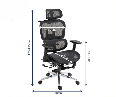 Ghế Xoay Văn Phòng, Ghế CTH, Ghế Làm Việc Có gác Chân LM186A màu đen