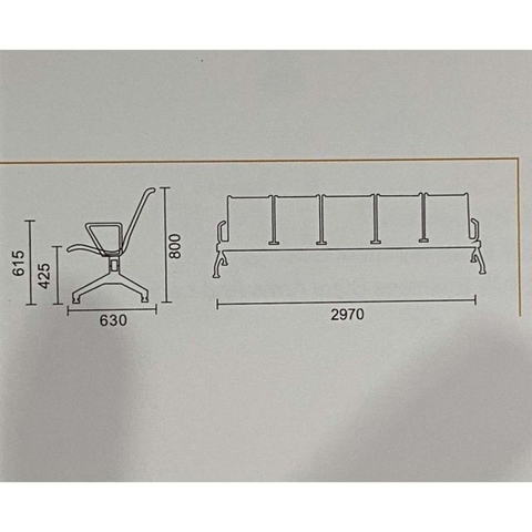 Ghế băng chờ 5 chỗ ngồi – BC05