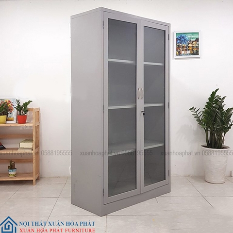 Tủ Hồ Sơ Sắt 2 Cánh Kính Trong Suốt K2S-CK