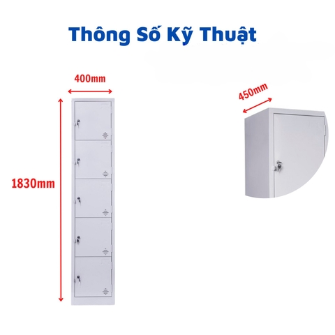 Tủ Sắt Locker 5 Ngăn LK5C1
