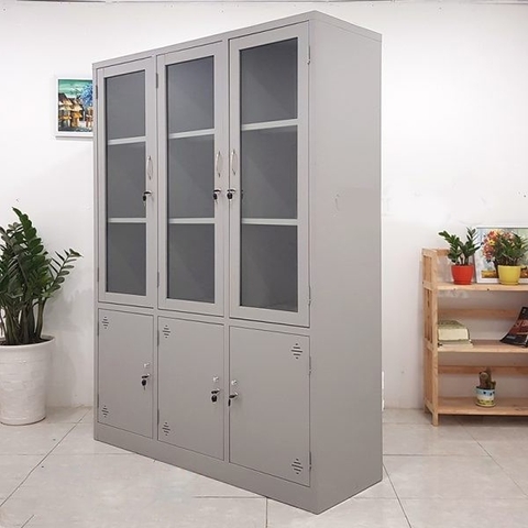 Tủ Sắt Đựng Hồ Sơ 3 Khoang Cánh Kính K07
