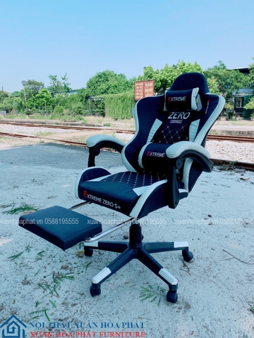Ghế Gaming Zero S+ Gác Chân (WHITE - BLACK)
