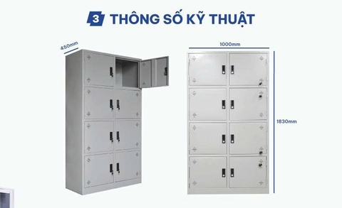 Tủ Sắt, Tủ Văn Phòng, Tủ Tài Liệu 8 Cánh TU-K8