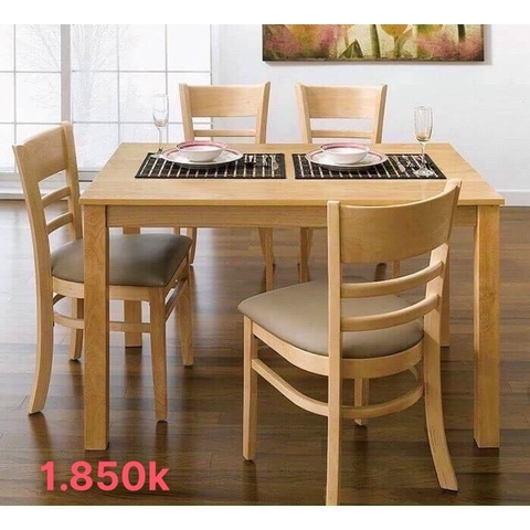 Bàn ăn mặt gỗ 60*1Met