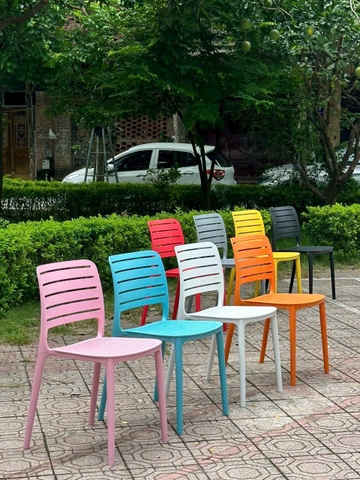 GHẾ NHỰA ĐÚC LƯNG SỌC NGANG