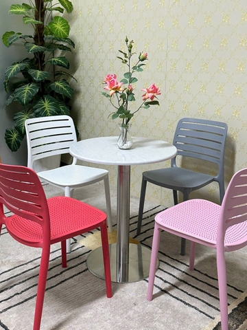 GHẾ NHỰA ĐÚC LƯNG SỌC NGANG