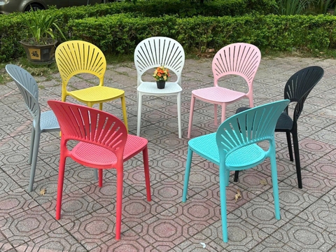 GHẾ NHỰA ĐÚC LƯNG CÁNH HOA