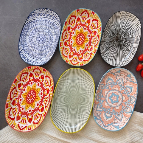 Đĩa bầu dục thổ cẩm