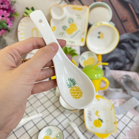 Thìa sứ hoa quả bộ 6