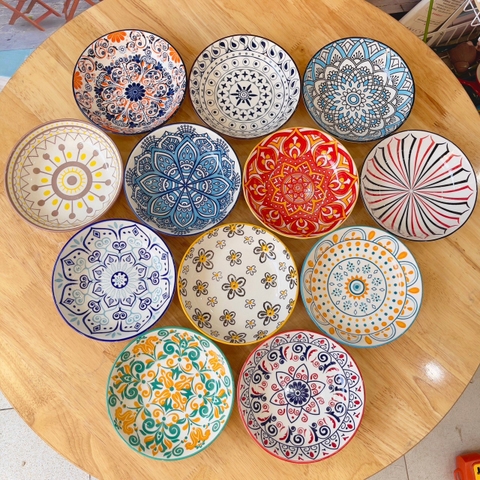 Đĩa tròn 14 Thổ Cẩm