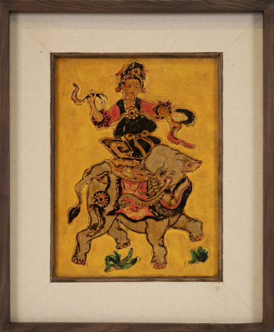 TRANH SƠN MÀI BÀ TRIỆU CƯỠI VOI