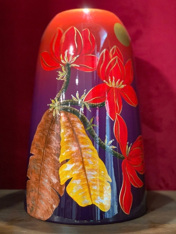 Sơn mài mỹ nghệ - Bình hoa Hỏa Liên