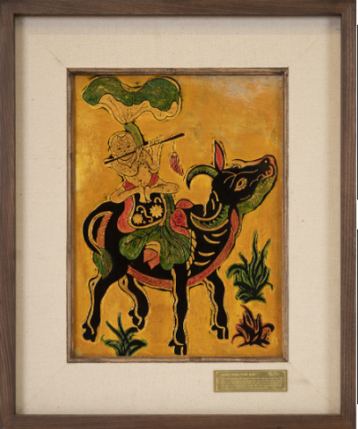 TRANH SƠN MÀI CHĂN TRÂU THỔI SÁO