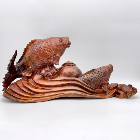 ĐỒ GỖ MỸ NGHỆ - CÁ CHÉP NGẬM NGỌC