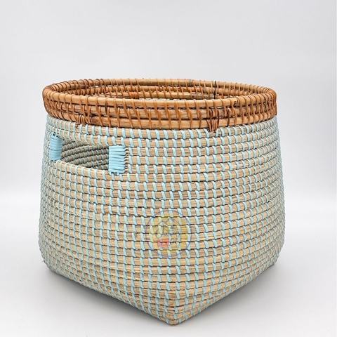 MÂY TRE ĐAN - GIỎ MÂY TRE ĐAN TRÒN HỌA TIẾT