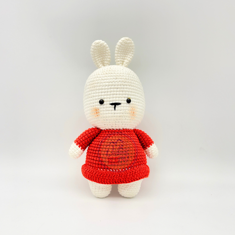 THÚ BÔNG ĐAN LEN THỦ CÔNG - THỎ HAPPY