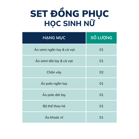 SET ĐỒNG PHỤC HỌC SINH NỮ