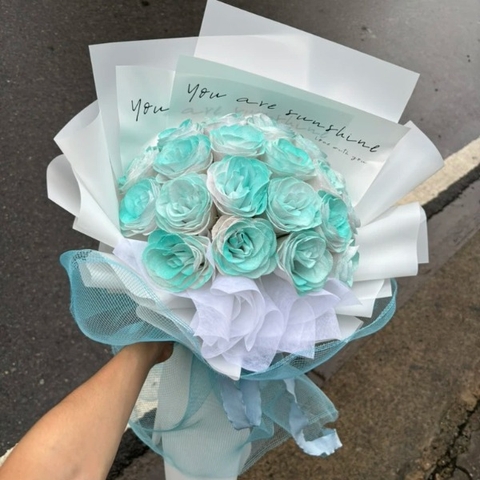 💙 Bó Hoa Sáp Xanh Pastel 20 Bông – Tươi Mát & Ấn Tượng Lâu Dài