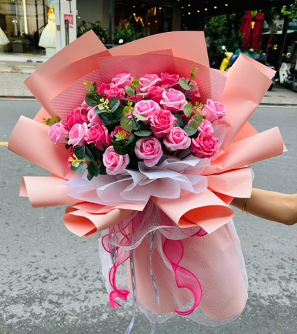 Bó hoa sáp hoa hồng