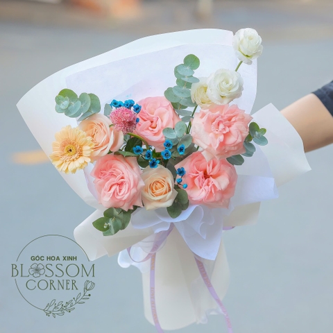 🌷 Bó Hoa Hồng Pastel Nhẹ Nhàng – Dịu Dàng Như Lời Yêu Thương