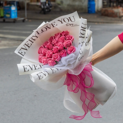 💗 Bó Hoa Sáp Hồng Đậm – “Every Love You” – Đậm Đà & Lâu Bền Như Tình Yêu