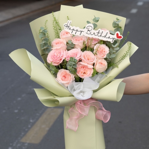 Bó Hoa Hồng Pastel – Tông Hồng Ngọt Ngào