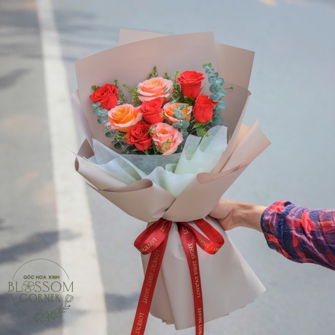 🌺 Bó Hoa Hồng Nhiều Màu – Tinh Tế & Truyền Cảm Hứng