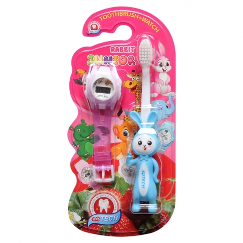 Bàn chải trẻ em kẹp đồng hồ rabbit