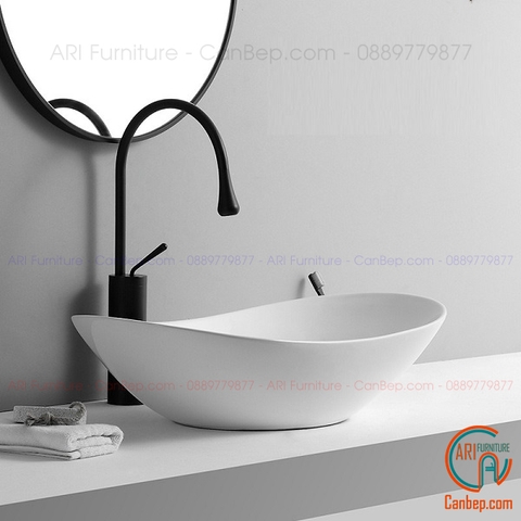 Lavabo Thuyền Đặt Bàn L6236 Trắng/ Trắng Đen