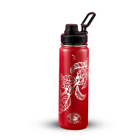 BÌNH GIỮ NHIỆT HOẠ TIẾT NHÀ LÁ CÀ PHÊ MÀU ĐỎ 710ML