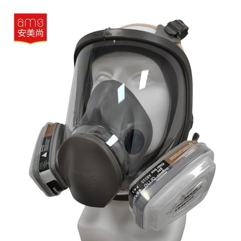 Bộ mặt nạ chống độc toàn mặt A680+A8510+2xA8501+2xA8502 (Thương hiệu: Ams, Full face, bằng cao su silicon, Đóng Hộp 1 chiếc)