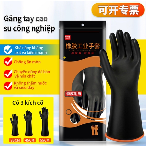 Găng tay cao su chống axit và kiềm hóa chất