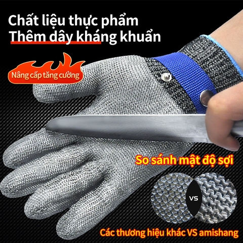 Găng tay Ams chống cắt 2 lớp cấp 5 thép 1706 316L