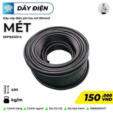 Dây dẫn điện bọc plastic dùng cho pin lưu trữ TUV 2PfG 2693/CE, điện áp 1500V, tiết diện lõi:35mm2, hiệu LEADER