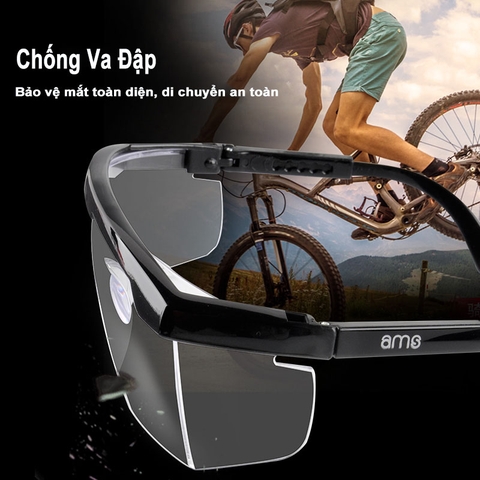 Kính bảo hộ Ams khách tham quan viền đen A2401