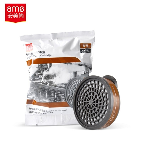 Hộp lọc đơn Ams khí hữu cơ A4520 tiêu chuẩn GB2890-2009 EN1438:2004 Phin lọc khí hữu cơ (Gói 1 cái)