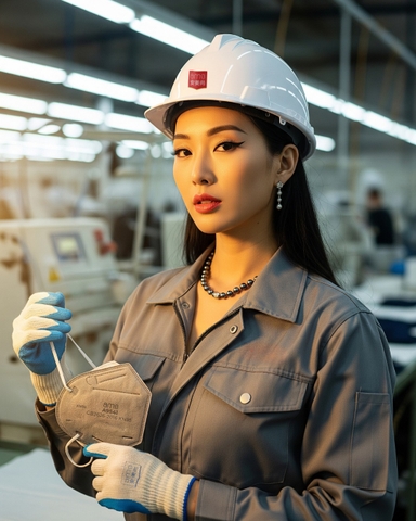 Combo khẩu trang, găng tay chống trượt khi làm kho bãi nhà xưởng