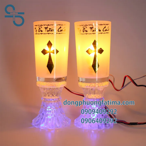 2 CÂY LY ĐÈN ĐIỆN K5 (14CM) (Điện 220V)