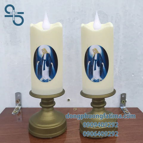 2 CÂY NẾN ĐIỆN TỬ 5X17.5cm CÓ ĐẾ (Không cần pin)