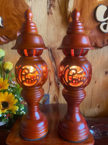 CÂY ĐÈN GỖ LỒNG THÁNH GIÁ 25cm