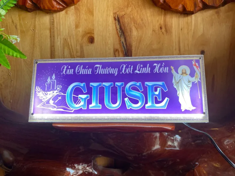BẢNG MICA LED CẦU LINH HỒN (Khắc Chữ Theo Yêu Cầu)