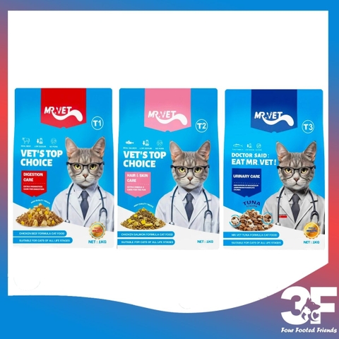 Hạt Cho Mèo MRVET Holistic 1kg Với 30% Protein Kèm Topping