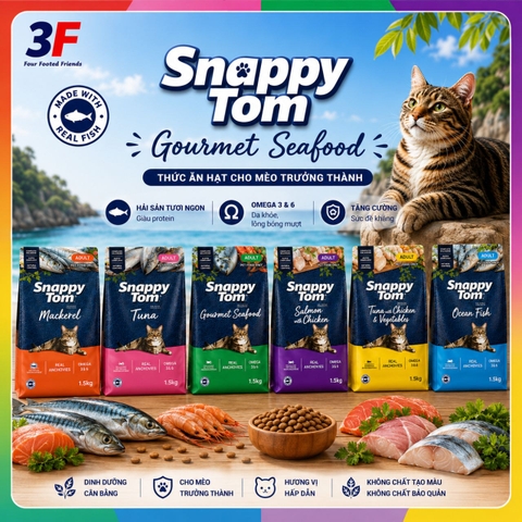 Thức Ăn Hạt Cho Mèo Snappy Tom - Bao 1,5 Kg |