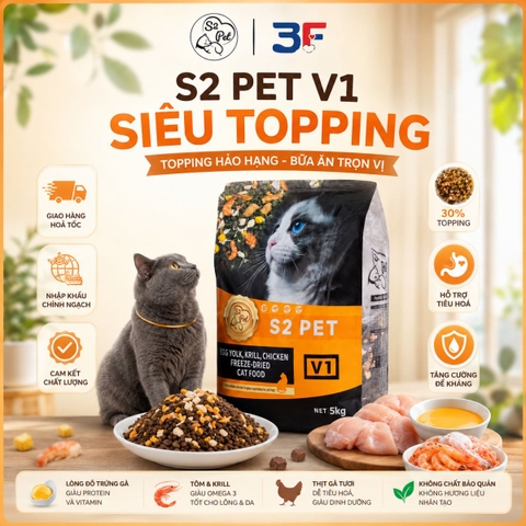 Thức ăn hạt cho mèo S2PET - túi chiết 1kg |