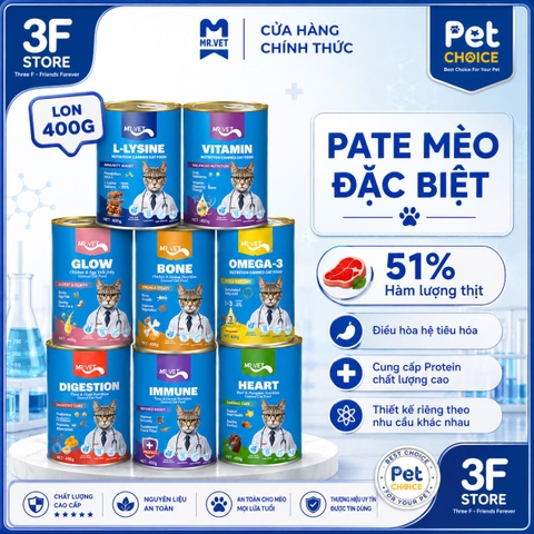 Pate dành cho mèo Mr.Vet - lon 400g |
