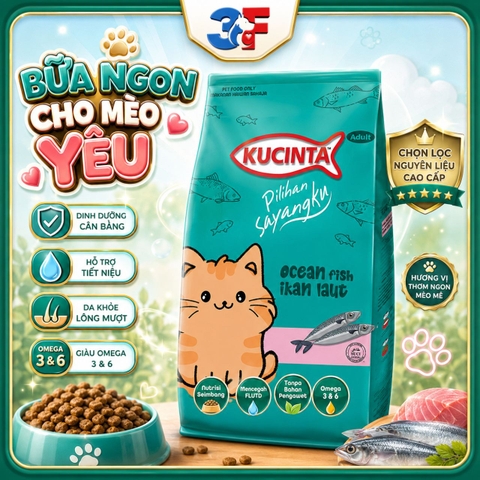 Hạt Kucinta Dành Cho Mèo Trưởng Thành - Túi chiết 1kg